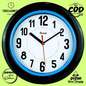 Jam Dinding Quartz Hiasan Kamar Minimalis Original Great 888 Besar Step Movement Pink Hijau Kuning Biru
