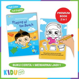 Kidu Academy Playing At The Beach Story and Coloring Book Buku Cerita Anak dan Aktivitas Mewarnai Kidu Toys