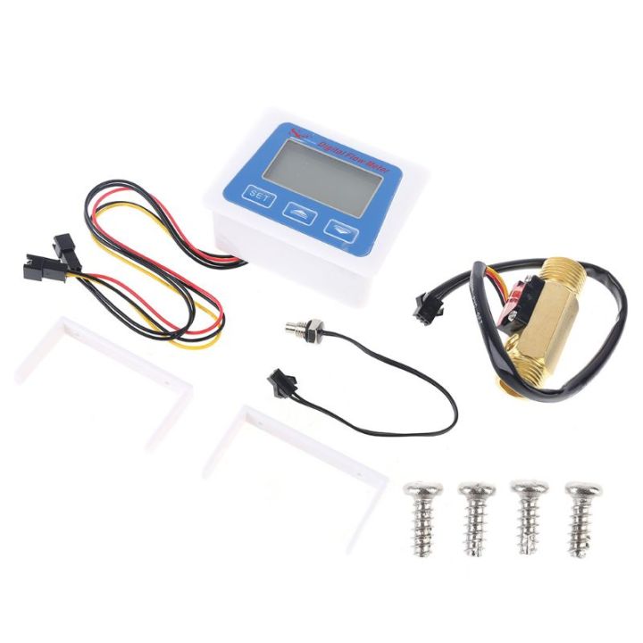 Digital LCD display Water flow sensor meter flowmeter totameter ...