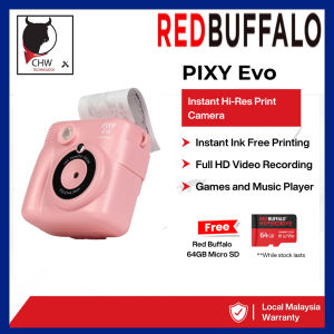 Red Buffalo PIXY Evo Kids Instant Camera Video Photo 16x Zoom With Games & Music Player FREE 64GB