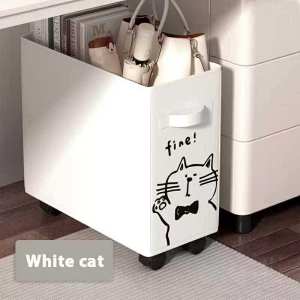 YAHOO 1pcs Oxford Basket With Wheels Storage Basket Corner Slim Toys Clothes Storage for Office/Bedroom