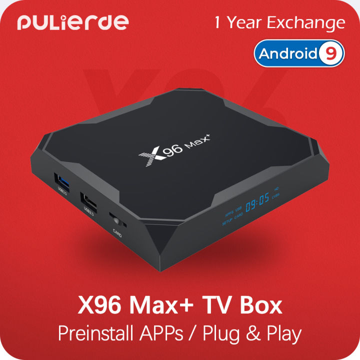 【Preinstall Apps】X96 MAX+ 4GB 64GB Android Box for TV S905X3 Android 9.0 Bluetooth 2.4G+5G WiFi