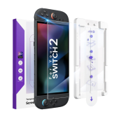 JSAUX Nintendo Switch 2 Screen Protector Obsidian AR Premium Tempered Glass Easy-Install Guide Frame