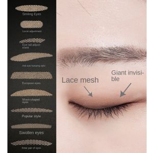 Adhesive double eyelid sticker in contact with water local fine-tuning lace model light and breathable fine-tuning type eye sticker with dust film