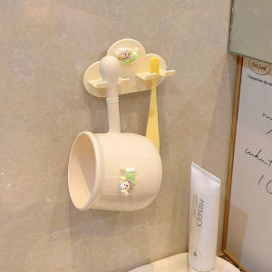 COD ที่ใส่แปรงสีฟัน ถ้วย ลายการ์ตูนน่ารัก ติดผนัง วัสดุหนาแข็งแรง ใช้ในห้องน้ำ_FashionPick