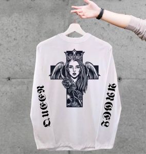 เสื้อเนื้อผ้าคอตตอน เเนวสตรีท ไม้กางเขน