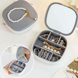 AVINAS Multifunctional Lipstick Earring Ring Jewelry Storage Box With Mirror