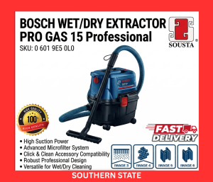 BOSCH Vacuum Cleaner GAS 15 Professional ( 0 601 9E5 0L0 ) / BOSCH HEAVY DUTY WET & DRY VACUUM CLEANER