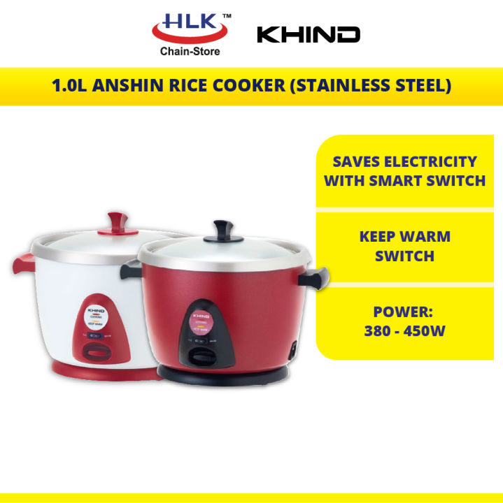 KHIND 1.0L Anshin Rice Cooker (Stainless Steel) RC110M *Random Colour