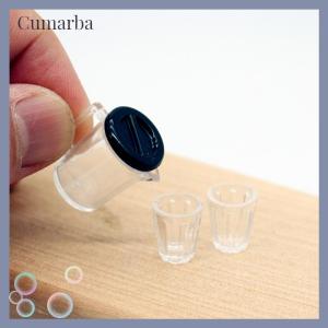 [Cumarba] บ้านตุ๊กตาชุดถ้วยน้ำใส1 12ตุ๊กตาบ้านจิ๋วเฟอร์นิเจอร์ครัวอุปกรณ์ประกอบฉากก่อสร้างฉากไมโคร