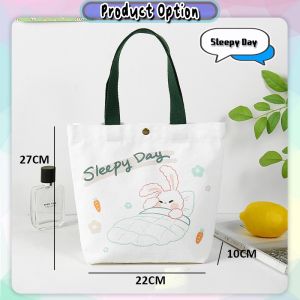 [Datz] Cartoon Canvas Tote Bag Big Size Fashion Storage Bags Shopping Recycle Bag 可爱帆布包 Beg Tote Kanvas - FB29