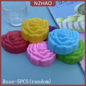 N2HAO 5 cái Hoa Silicone Nến Khuôn Tự Làm Handmade 3D Rose Xà Phòng Thạch Cao Nhựa Khuôn Bánh Nướng Công Cụ Nhà Bếp Đảng Trang Trí Cung Cấp