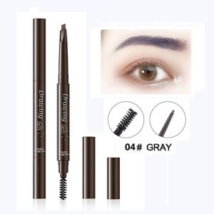 Long Lasting Double Head Eyebrow Pencil with Brush for Waterproof Sweat Resistant and Non Stain Makeup