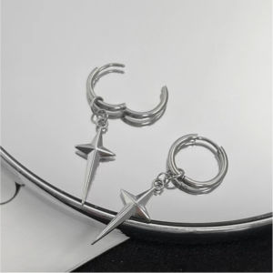 Anting Tusuk Bulat Bintang Nova Silver Elegan Aksesoris Pria Dan Wanita Earrings Antikarat Terbaru