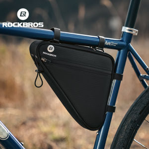 ROCKBROS Bike Triangle Frame Bag With Zipper Closure And Reflective Logo 1.5L Big Capacity Narrow Edge Design Cycling Bags