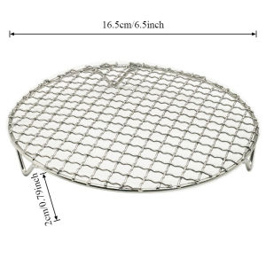 Stainless Steel Stackable Air Fryer Rack Round Grid Grill Foot Oven Steamer Baking Rack Kitchenware
