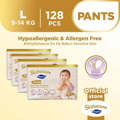 Skinature Pants By Drypers Baby Diaper L (9-14kg) 32sx4 - Carton
