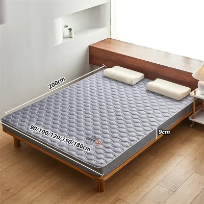 CUTEHOME 9/6CM Kasur Lipat Anti Stres Pelindung Tulang Belakang Kasur Katun Memori Lateks Sutra Susu Ukuran Single/Super Single Queen King