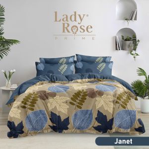 Bedcover Set Lady Rose Prime King 180x200 Tinggi 30cm Fitted - Motif Abstrak / Bunga / Geometri / Minimalis