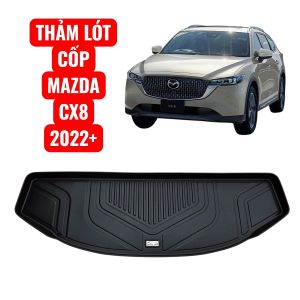 CX8 - Riêng lót cốp MAXXCAR nhựa TPE NGUYÊN SINH đúc 5D tràn viền cho MAZDA CX8 2022+ CAO CẤP.
