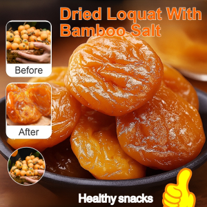 Pure Natural Seedless Dried Pei Pa With Bamboo Salt Candied Fruit Loquat Preserved Fruit Office Essential Original Flavor Dried Loquat Ready-to-Eat Loquat Preserved Dry Fruit Snacks