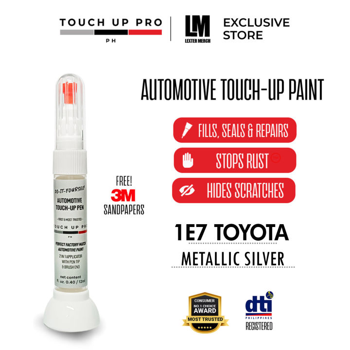 1E7 Metallic Silver Toyota Touch up Pro Permanent Touch Up paint