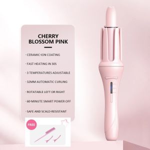 32MM Automatic Curling Iron Ceramic Hair Curler LCD Display & 6 Temperatures Rotating Curling Wand