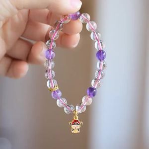 Black Gold Super Seven Amethyst Fortune Bracelet Beaded Womens Natural Crystal Buddhist Bead Hand Jewelry Popular Wholesale