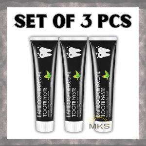 [Twin Pack] Bamboo Charcoal Black Toothpaste 105g Sufficient Weight Deep Clean Mint Flavor Teeth Whitening Bad Breath Stains Oral Care