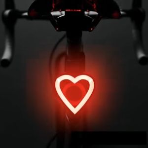 Smart Brake Sensing Bike Taillight Heart Shape Type-C Waterproof Cycling Rear Light Bicyle Accessories Bicycle Lights