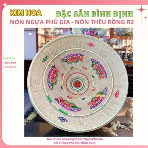Nón Ngựa Phú Gia Thêu Rồng R2- nón ngựa phú gia - Quà: Quai đeo túi bảo vệ nón túi xách.