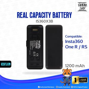 WIXEL Baterai Kamera IS360RB for Insta360 One R / RS Camera Battery Real Capacity Dual Double Power Batre Batrai Insta 360