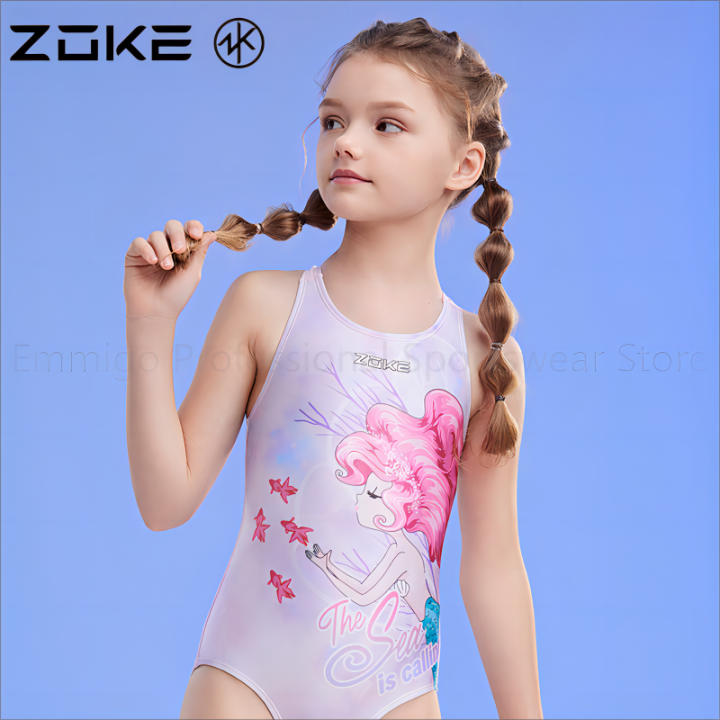 ZOKE Girls Swimsuit One Piece Swimwear 2024 Fashion Cartoon