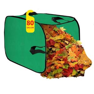 Lightweight Foldable Gardening Accessory Steel Supported Leaf Bag 300D Polyester Outdoor Cleaning Solution