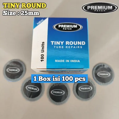 Tiny Round 25mm PREMIUM 1 Box isi 100pcs - Karet Tambal Ban Dalam - BESTPATCH PREMIUM