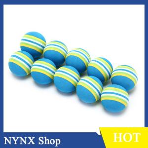[NYNX] 10Pcs Rainbow Stripe foam Sponge Golf Balls Swing Practice Training Aids
