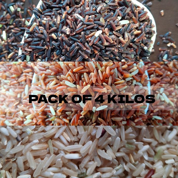 Multigrain Rice Pack 4KG Pack Multigrain Rice, Black Rice, Red Rice, Brown Rice [Emman's ...