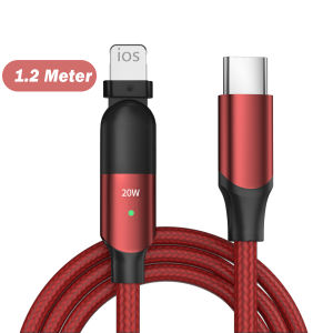 180 rotation PD20W Type C to Lightning charging cable Compatible for iPhone12 13Pro Charging cable Compatible With iPhone14 13/ 13Pro/12 12 Pro/11/X