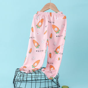 JX Childrens Anti-Mosquito Pants for Toddlers and Kids Cotton Silk Summer Thin Lantern Pants Casual Baby Boys and Girls Air Conditioning Pants Sleep Pants