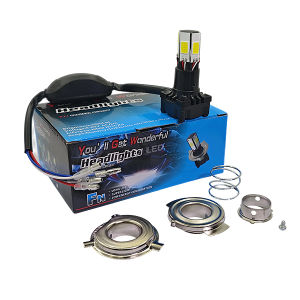 Motorcycle Universal 6LED Headlight White Alloy Material Universal Waterproof 40-watt H4 model