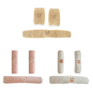 1 Set Pluh Burp Cloth Teething Bib Multifunctional Pram Strap Armrest Cover Baby Strollers Drooling Bib Saliva Towel