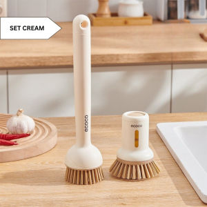 Ready Stock 360° Rotatable Anti Scratch Curved Soft Bristle Dishwashing Pot Brush Rotatable Cleaning Pan Berus Cuci Periuk Berbulu Melengkung Soap Dispenser Transparent Sikat Pinggan Gantung Non-Stick Tahan Lama Anti-Slip Kitchen Lightweight Dapur