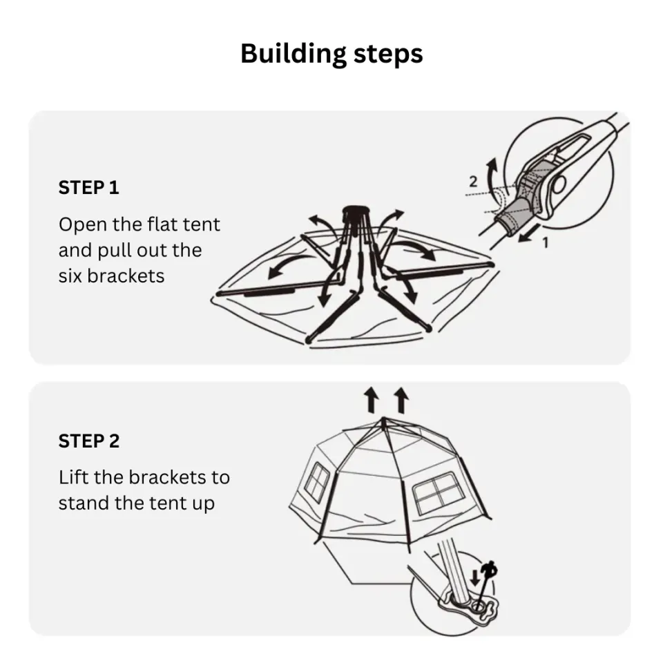 Blackdog Hexagonal Automatic Tent Outdoor Camping 6-8 people