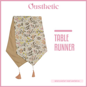 Table Runner Rumbai Ruang Tamu Mewah Panjang 120 140 160 180 200 240 Katun Motif Floral Firenze