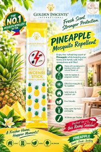 Golden Inscents International Premium Quality Pineapple Incense Sticks - 1 pack (30 Sticks) Made with Natural Fower Oil Eco-Friendly & Organic Fly & Mosquito Repellent for Indoor & Outdoor