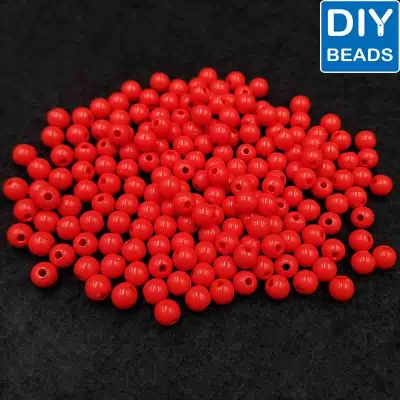 Diy Beads Smooth Beads Chalk Red 250grams