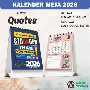 KALENDER 2026 Aestethic Cute Murah - Kode : TY - Quotes