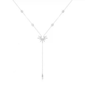 Modern Sun Pendant Adjustable Bead Chain Necklace Y Shape Pendant Necklace Neck for Fashion Outfits