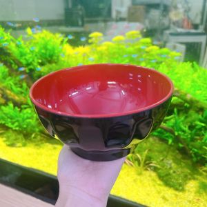Tô xoắn màu đỏ đen bằng nhựa melamine 2 lớp nhiều size- Tô xoắn đỏ đen Fataco cao cấp