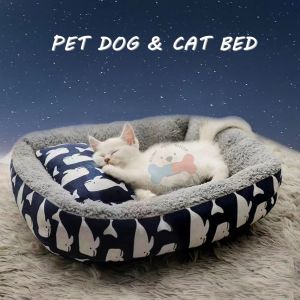 【Free pillow】 Dog Bed Pet Bed Cat Soft Fabric Sleeping Bed Dog Bed Washable Pet Accessories Large Dog Bed